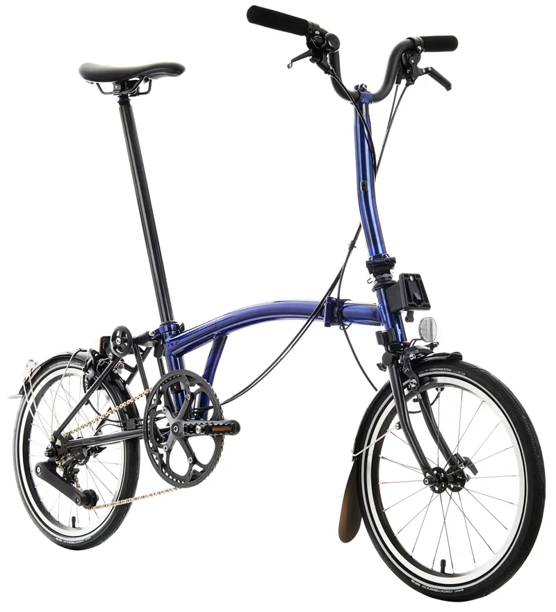 Brompton P Line Explore 12 Speed Folding Bike 2024 in Bolt Blue Lacquer-1
